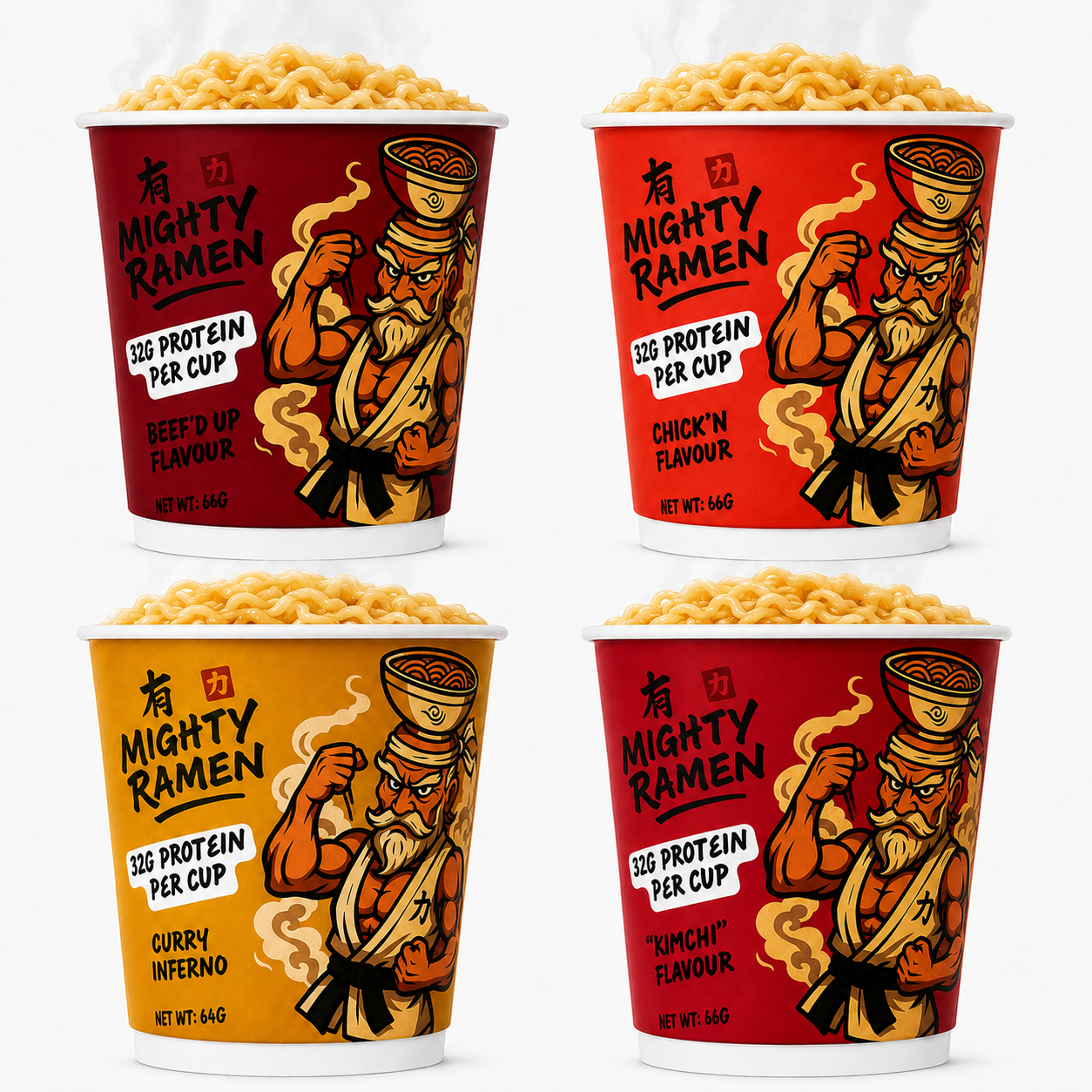 Pack varié de ramen puissants (12 tasses) 