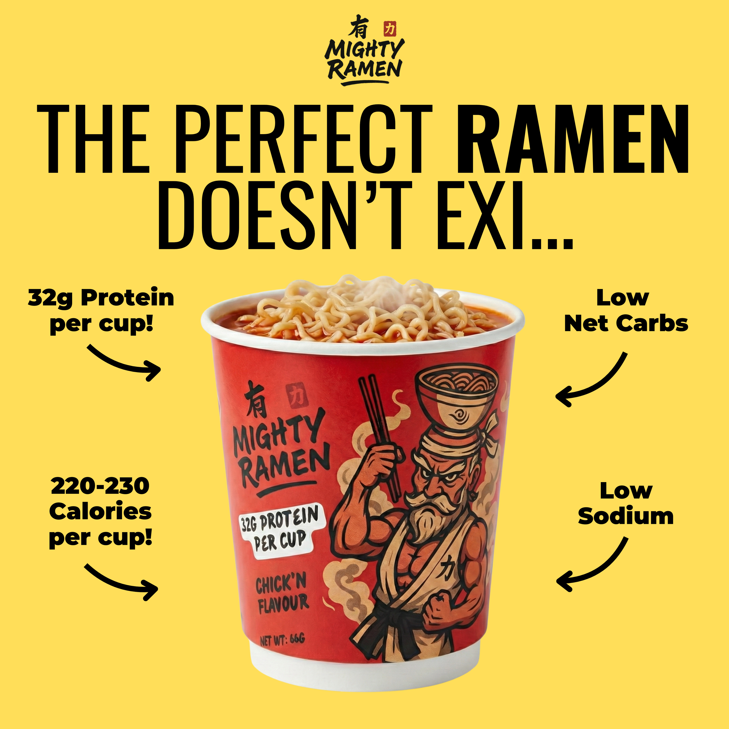 Mighty Ramen Variety Pack (12 Cups Box)